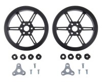 [로봇사이언스몰][Pololu][폴로루] Pololu Multi-Hub Wheel w/Inserts for 3mm and 4mm Shafts - 80×10mm, Black, 2-Pack #3690