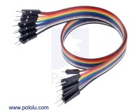 [로봇사이언스몰][Pololu][폴로루] Ribbon Cable Premium Jumper Wires 10-Color M-M 12inch (30 cm) #4568
