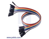 [로봇사이언스몰][Pololu][폴로루] Ribbon Cable Premium Jumper Wires 10-Color F-F 12inch (30 cm) #4566